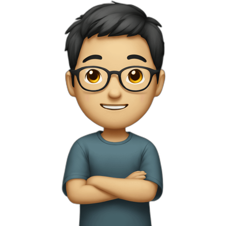 Chinese boy with glasses emoji