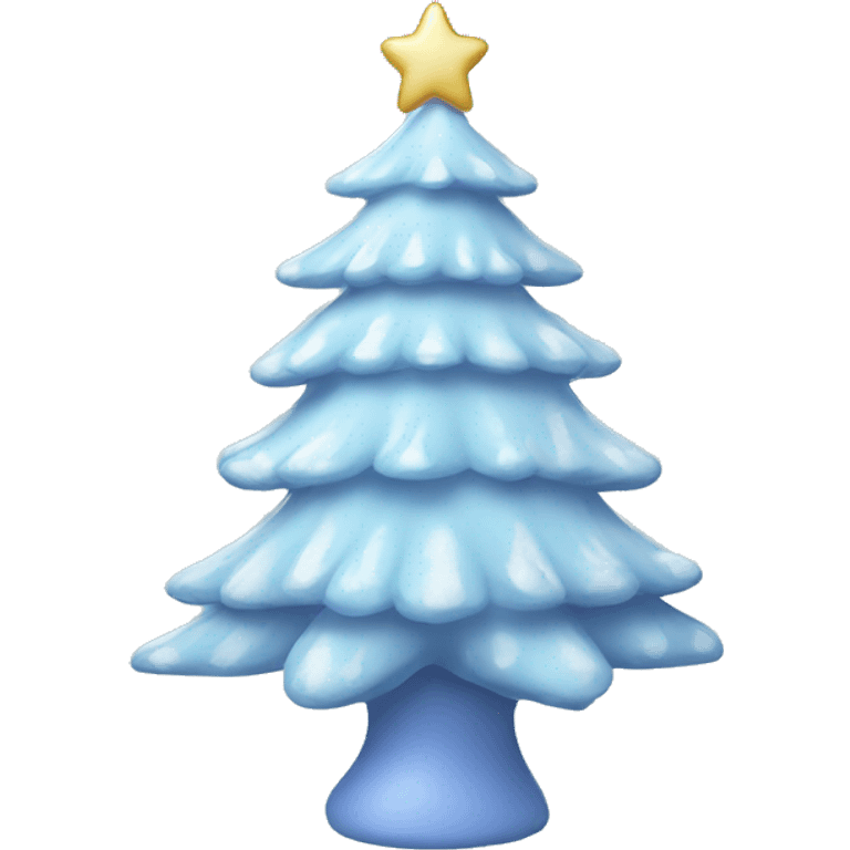 pastel blue christmas tree emoji