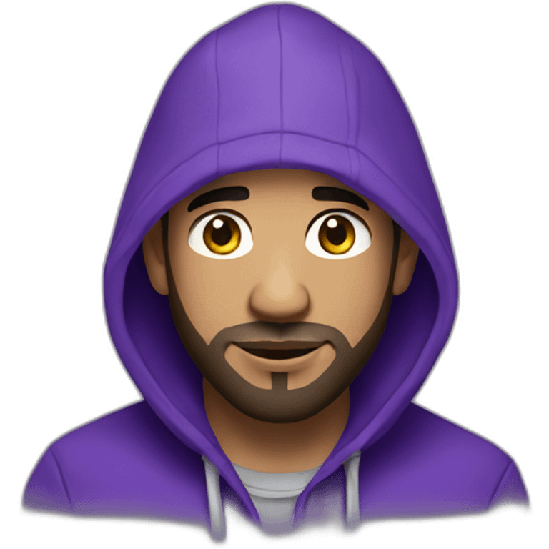 drake wearing headlamp and purple hoodie  emoji