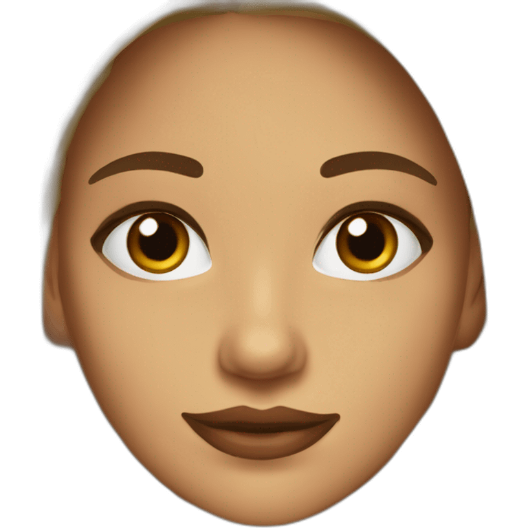 Chica pelinegra con cejas gruesas y ojos café oscuro emoji