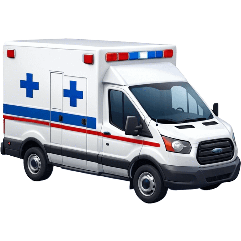 Ambulance - Ford Transit 350 (Model Year: 2021) (Iconic colour: White with red and blue lights) emoji