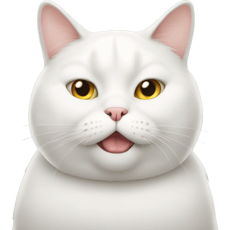 Fat white cat emoji