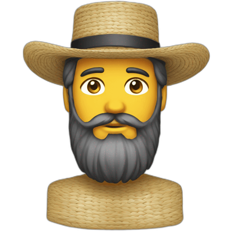 amish straw hat and beard emoji