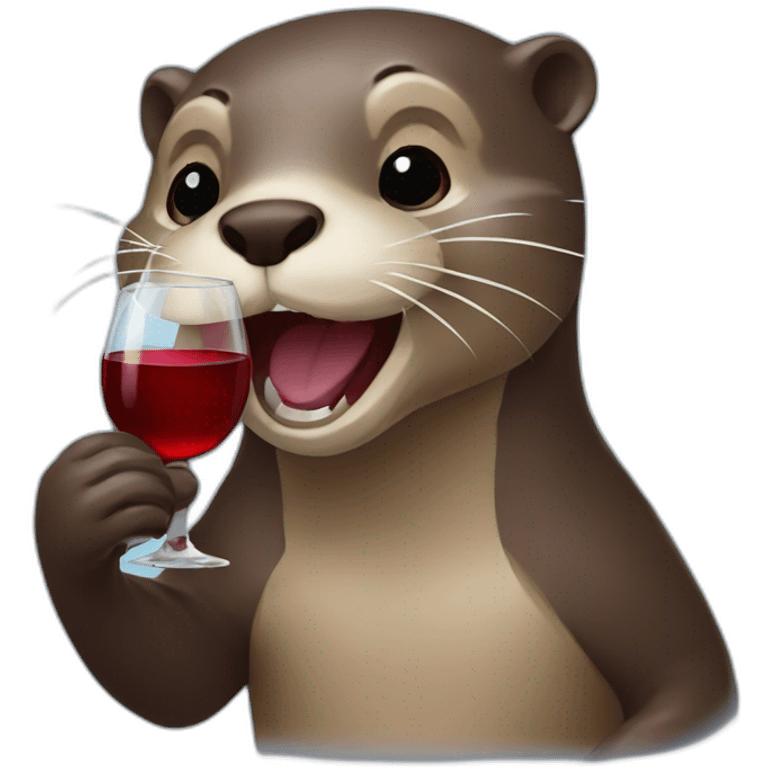 Otter drink wine emoji