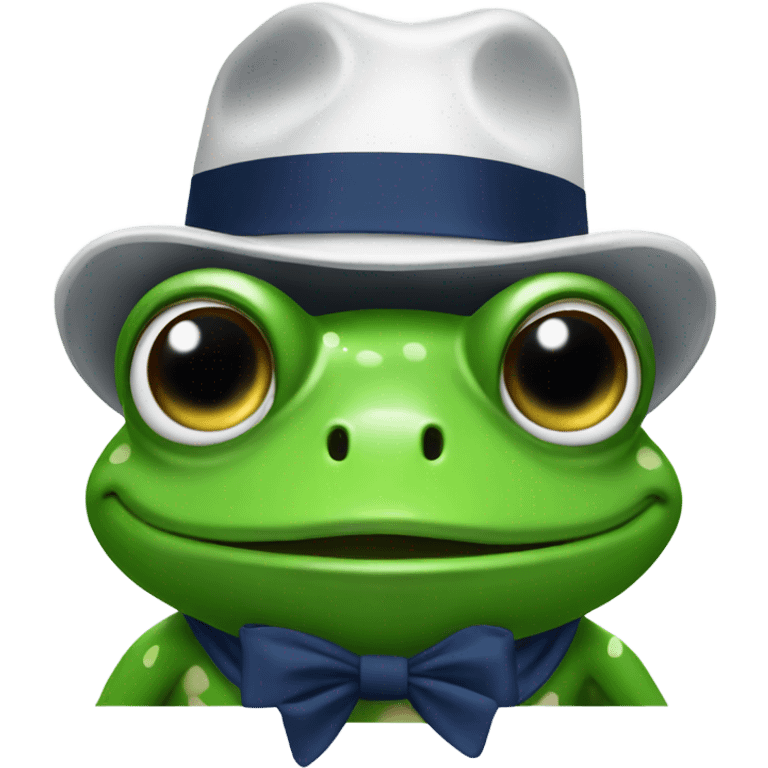 Frog with Penn State hat  emoji