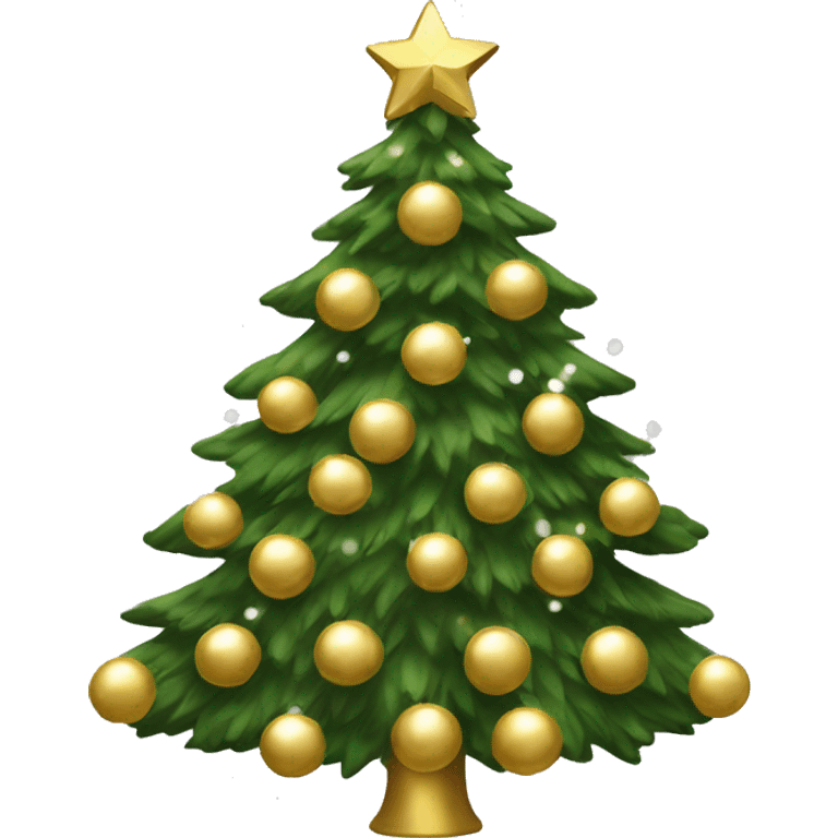 Christmas tree with white and gold decorations emoji