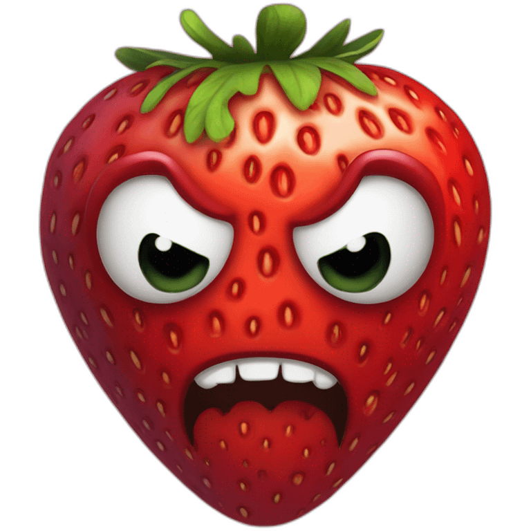 Evil strawberry emoji