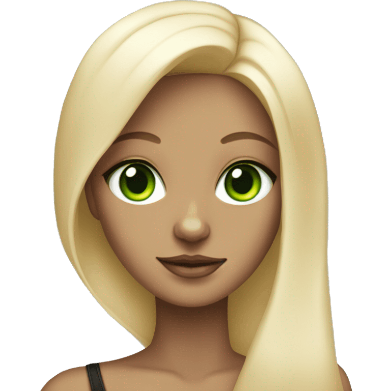 Blonde girl with sphynx cat with green eyes emoji