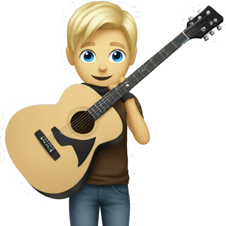 blond boy blue eye play guitar emoji