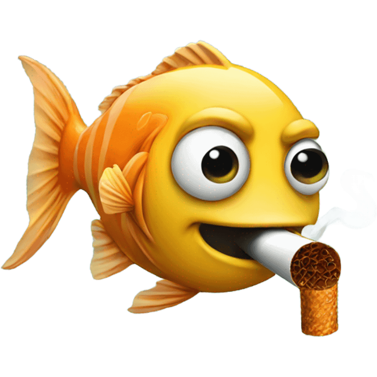 Fish smoking cigarette emoji