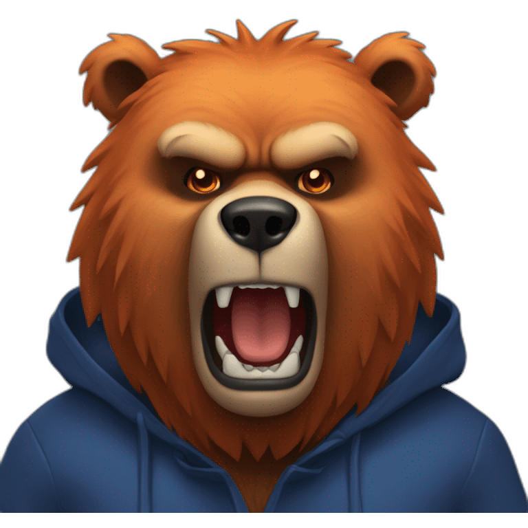 Dark blue orange bear angry 🐻 body emoji