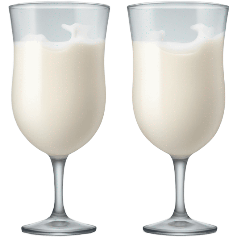 two glasses with milk cheers emoji