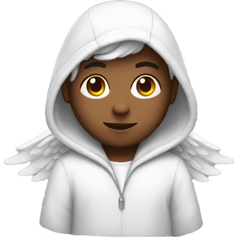 Angel wearing a hoodie emoji