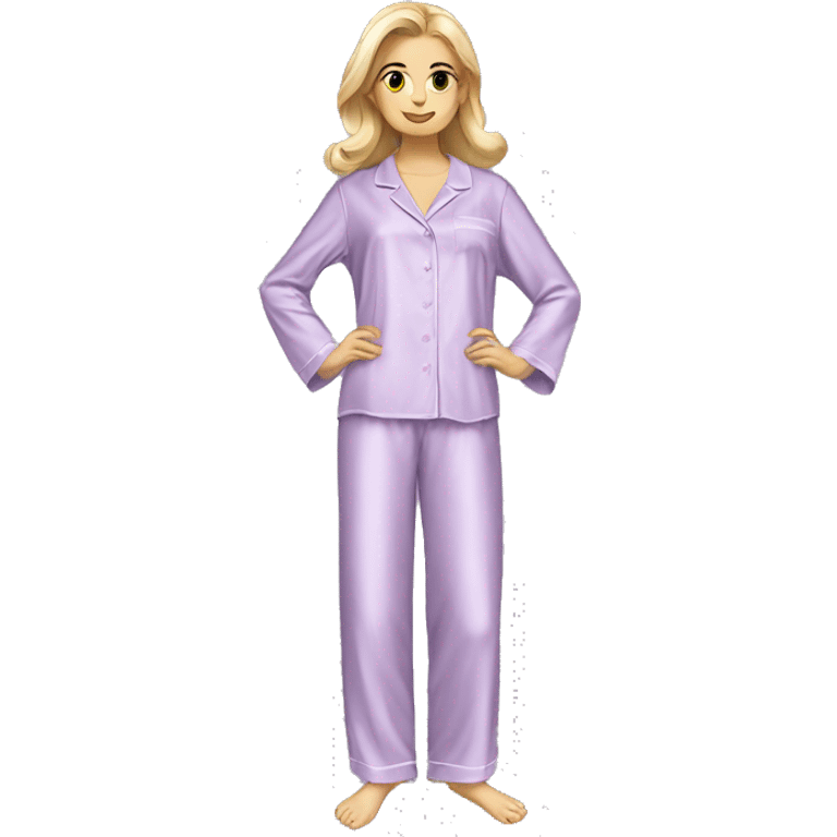 Light purple silk pyjamas set emoji