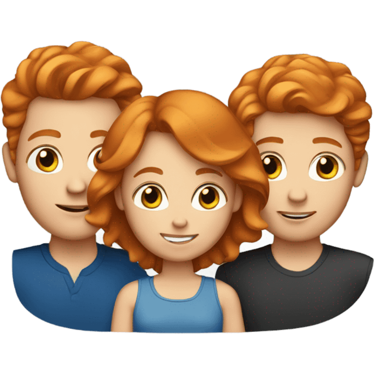 Ginger family with blue eyes emoji