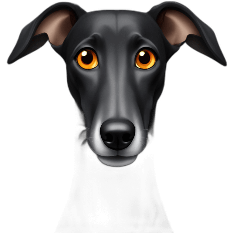 black greyhound with orange eyes emoji