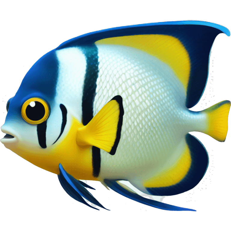 angel fish- front facing side, smiling, big eyes no background emoji