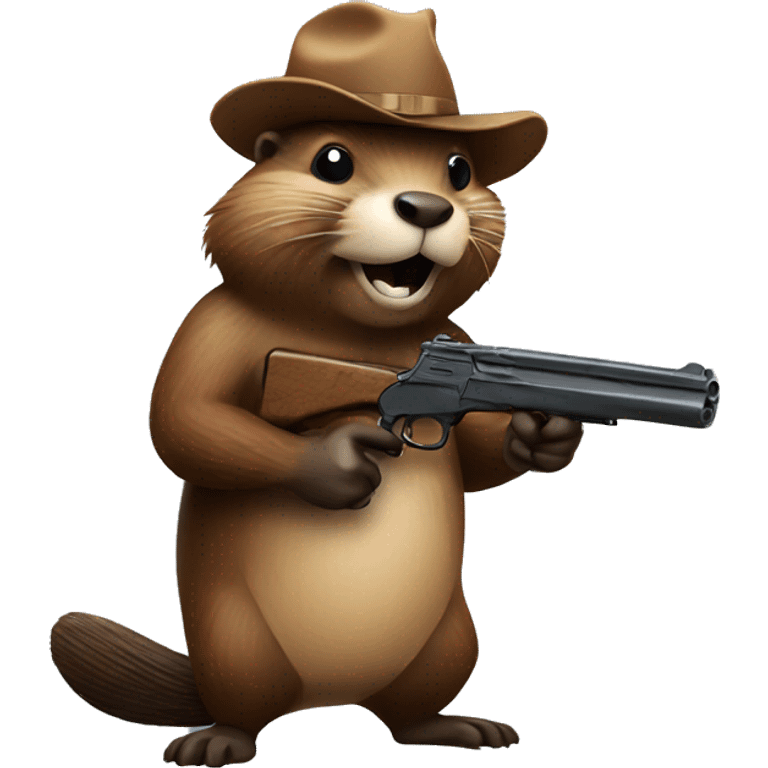 Beaver with a gun emoji