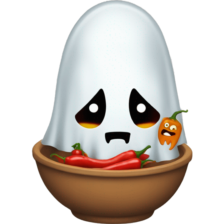 ghost with chili emoji