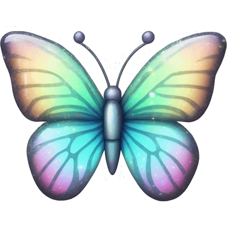 Pastel sparkly glittery iridescent glass crystal butterfly emoji