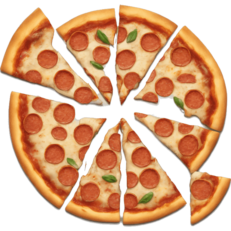 a pizza divided in 10 slices emoji