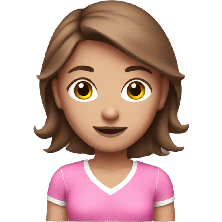 Sport girl in pink color and brown hair emoji