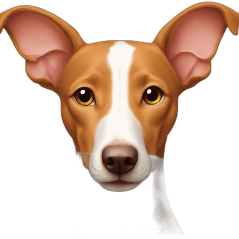 Un podenco con un conejo emoji