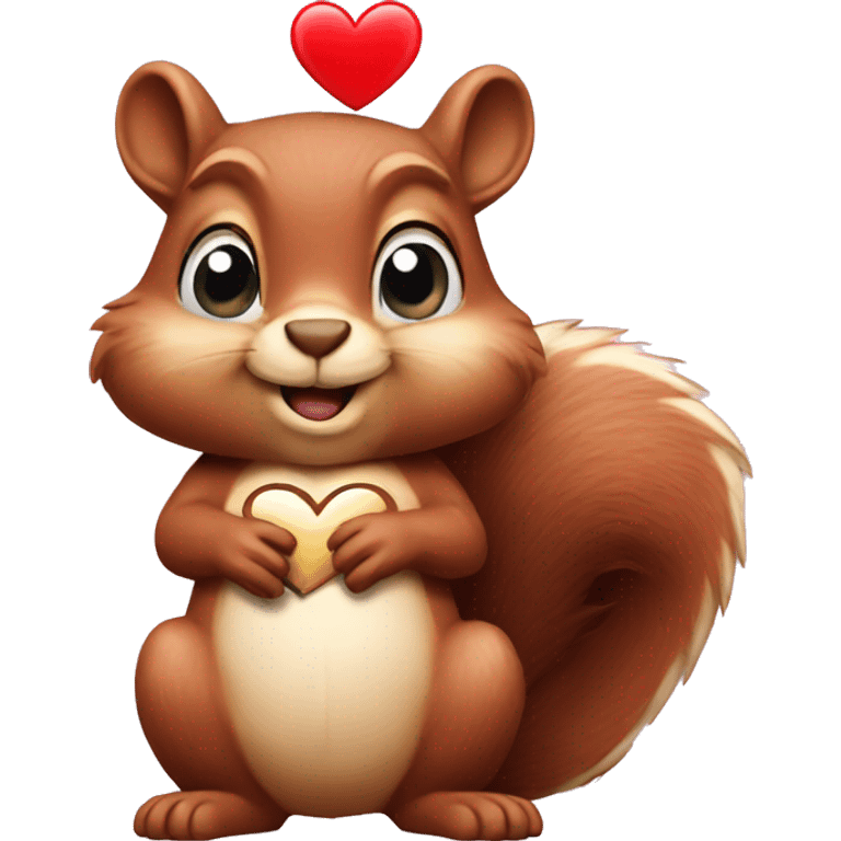 squirrel with a big heart emoji