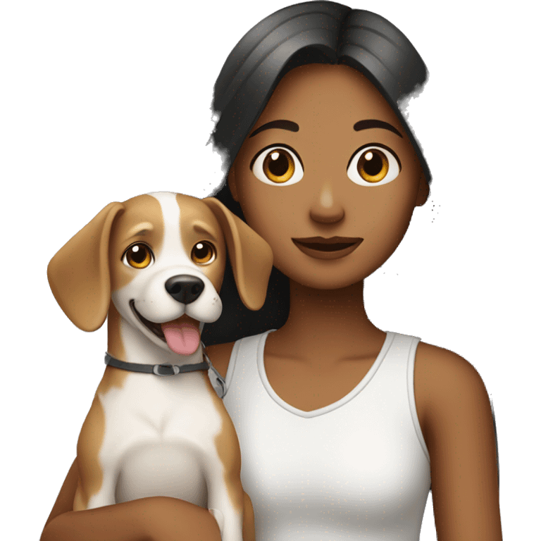 girl with dog emoji