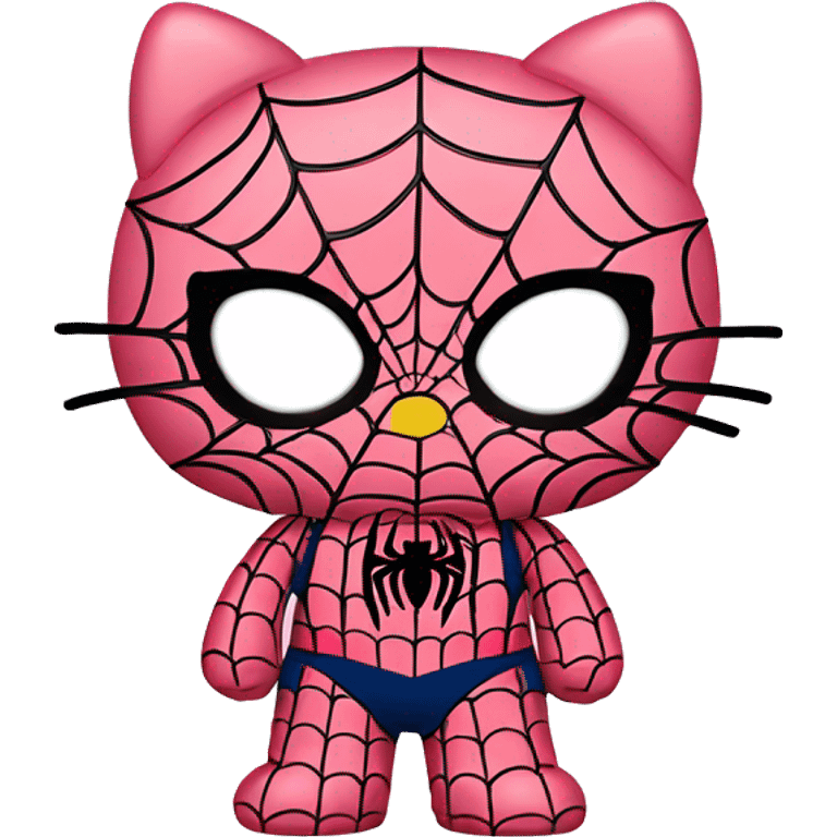 Pastel pink hello kitty in a spiderman suit emoji