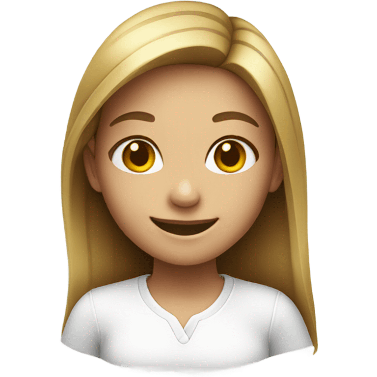 smiling girl in white shirt emoji