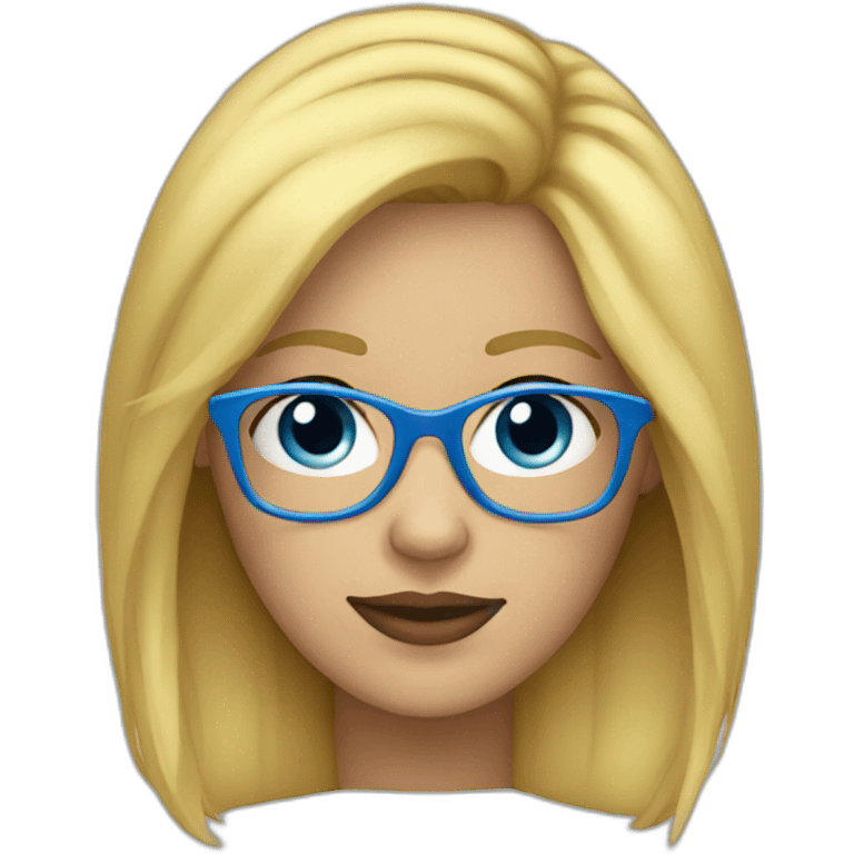 woman with blue glasses and blond hair emoji