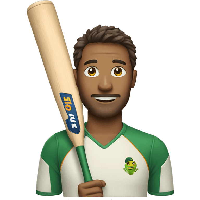 Man with a cricket bat emoji