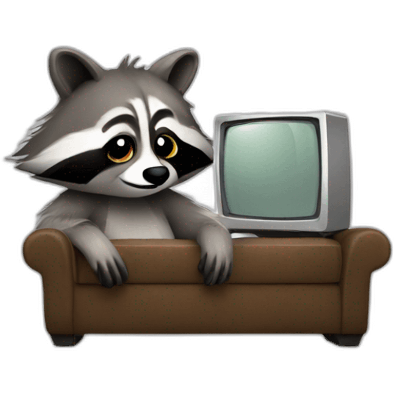 Racoon watching tv emoji