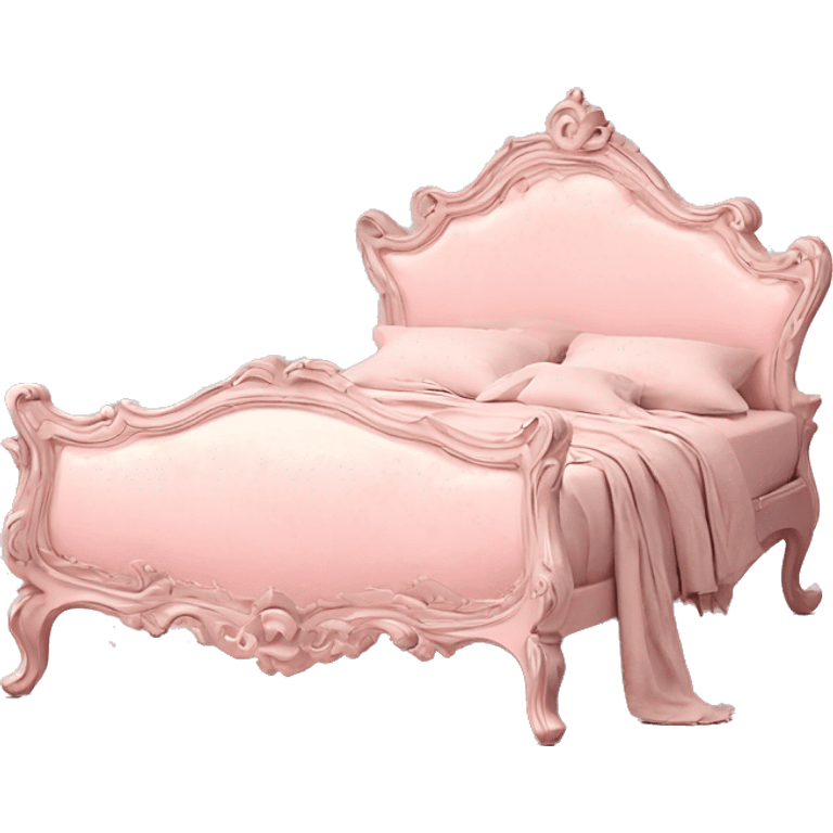 vintage pale pink rococo bed frame emoji