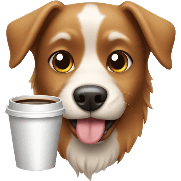 Dog with a coffee  emoji