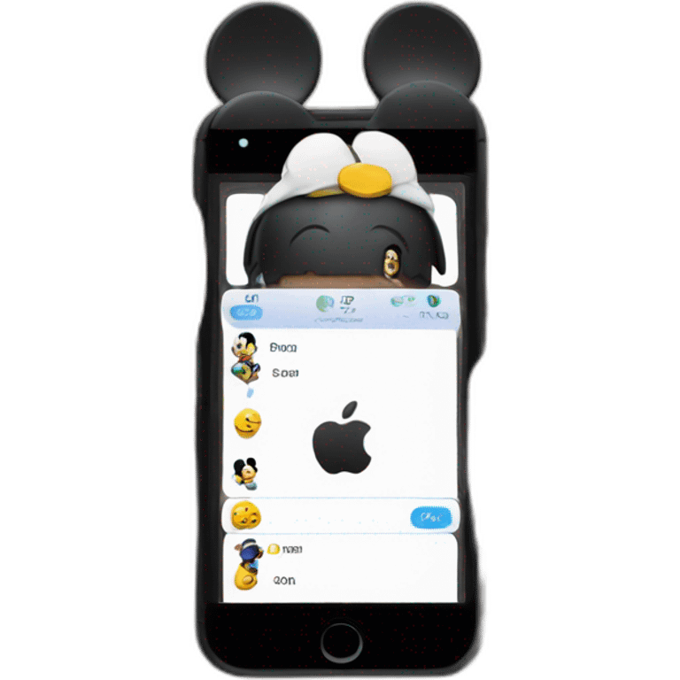 Mickey with an iphone emoji