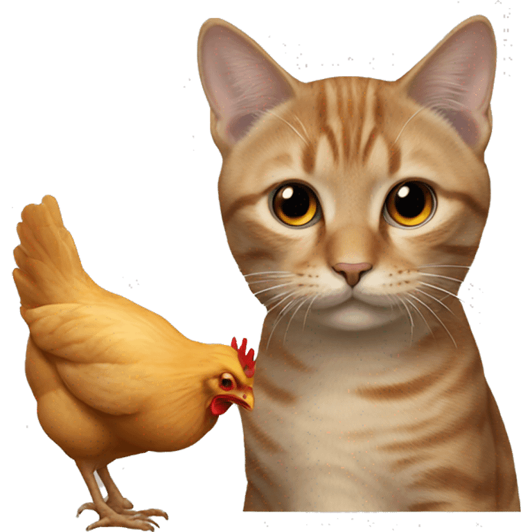 cat eat a chicken emoji