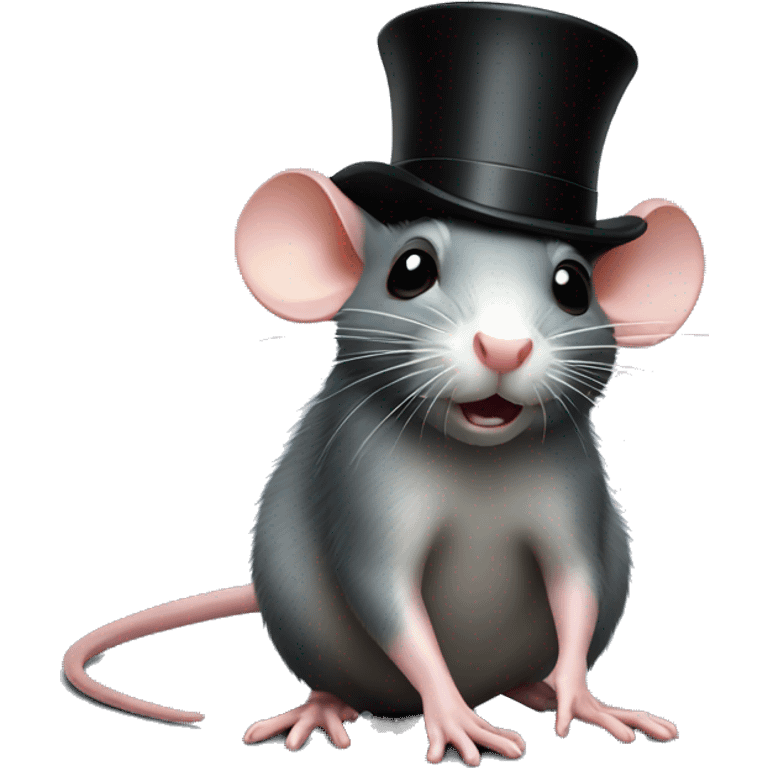 Rat with a top hat emoji