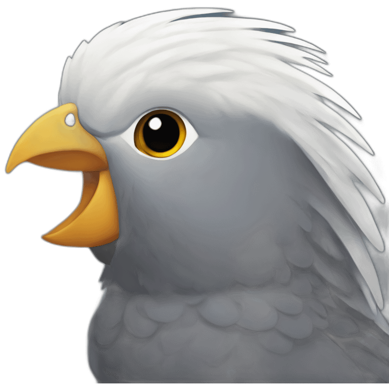 dark grey cockatiel emoji