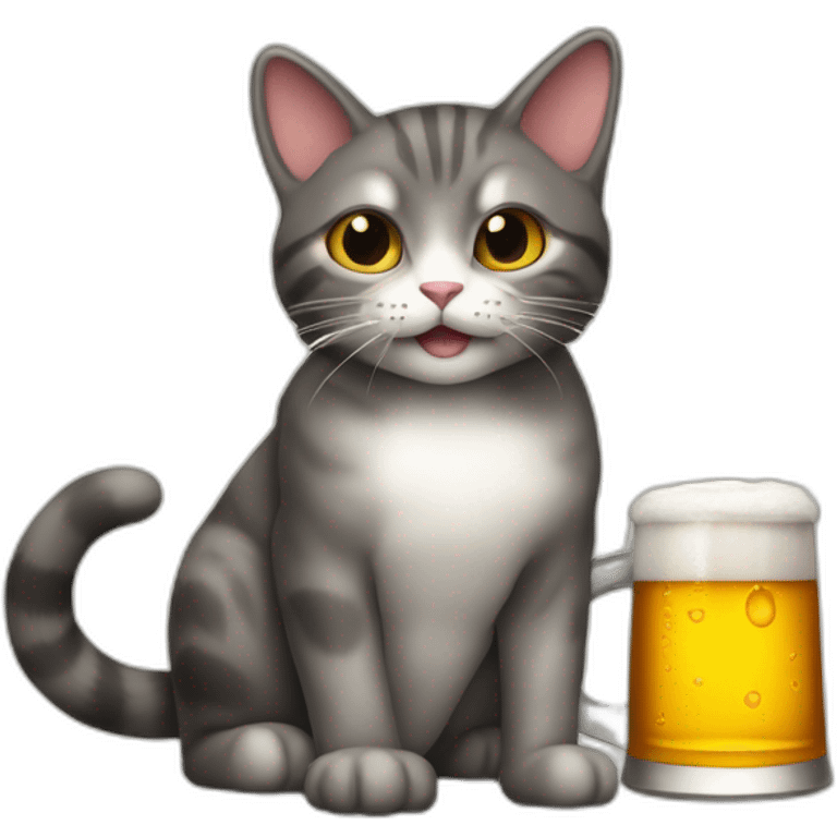 Cat sure une torture qui bois une bière emoji