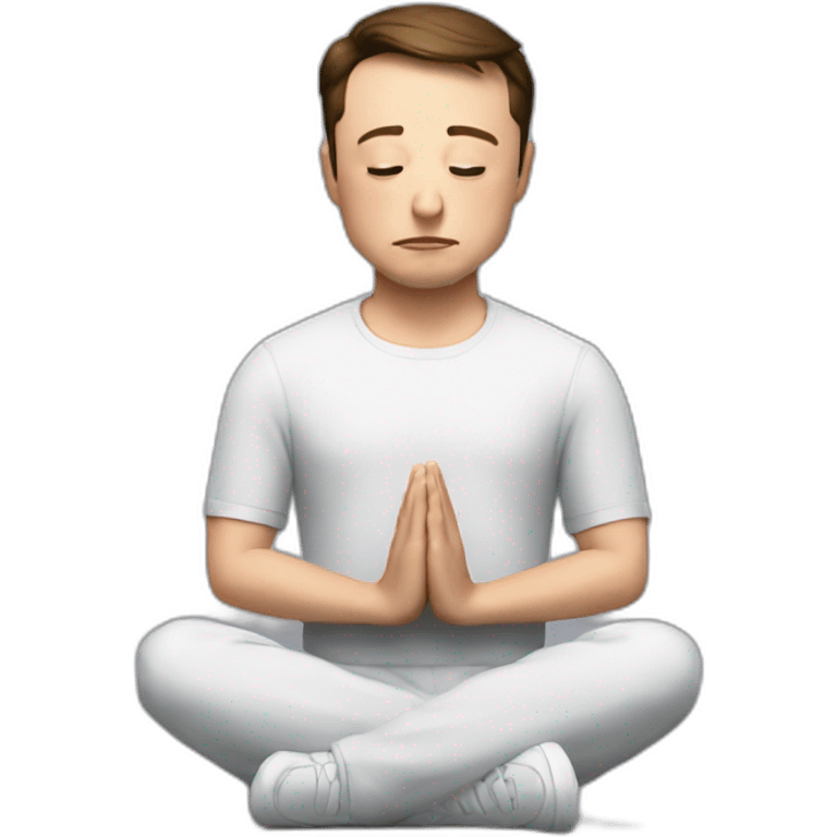 elon musk prays on the knees for big letter x emoji