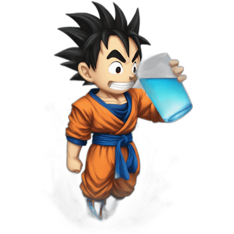 Goku drink water emoji