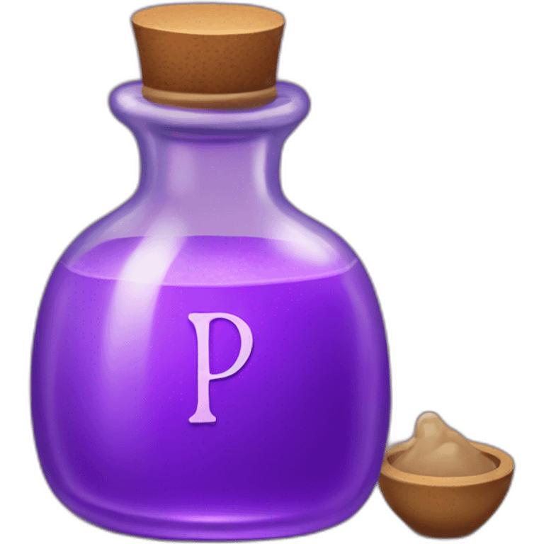 Violet Potion with p letter written emoji