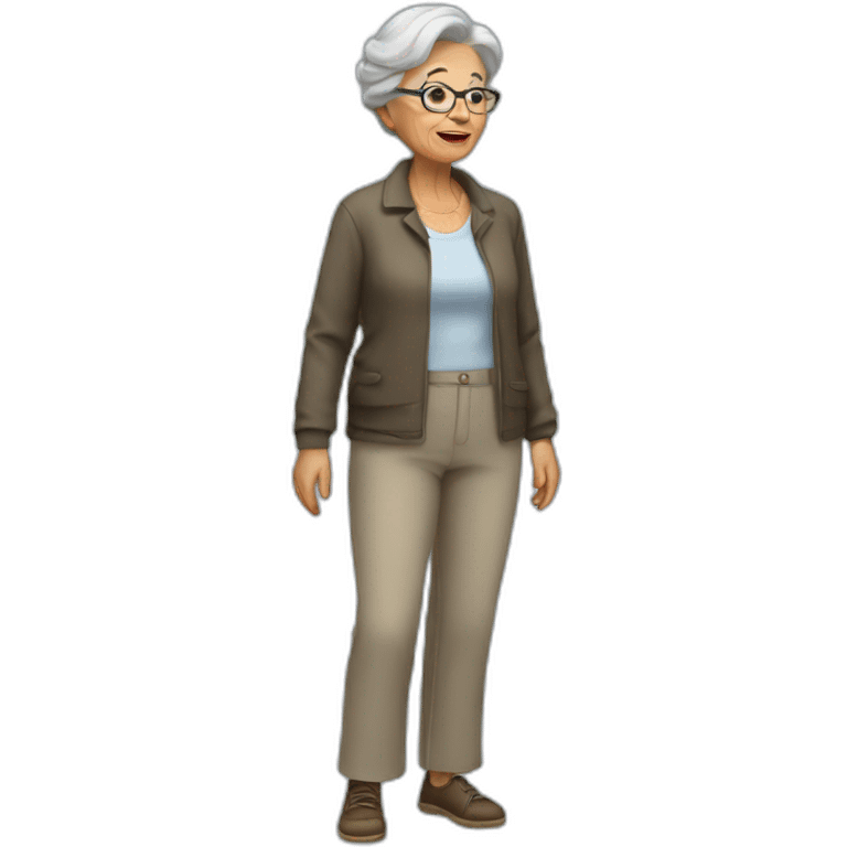 full grandmother in trousers emoji