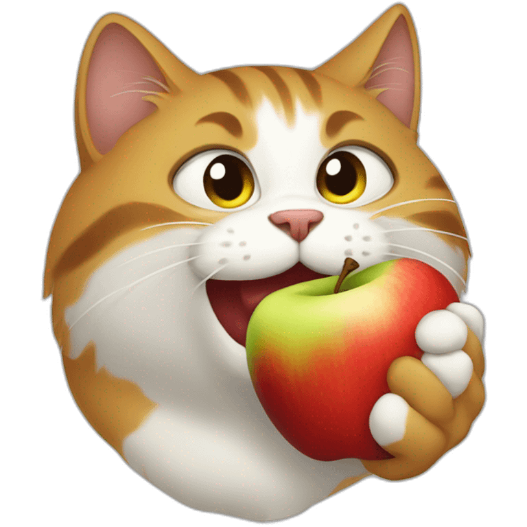 Cat-eating apple emoji