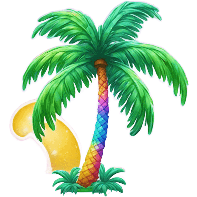 Lisa frank glitter palm tree emoji