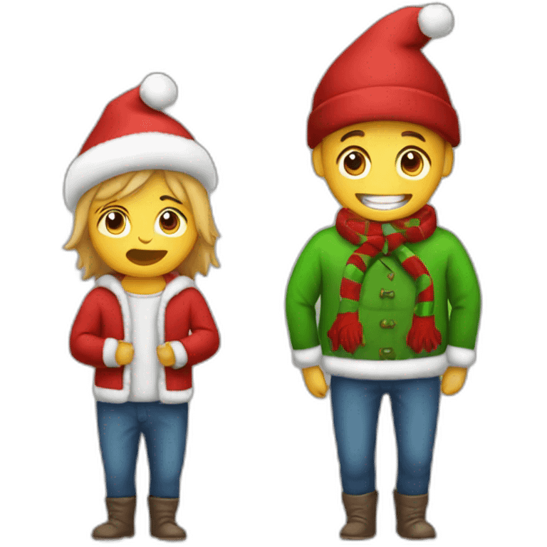 Christmas bum with little boy emoji