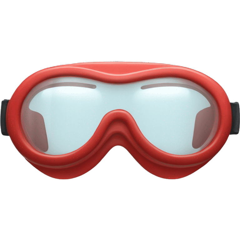 swimming goggles with red frame，cat-eye or spindle-like form emoji