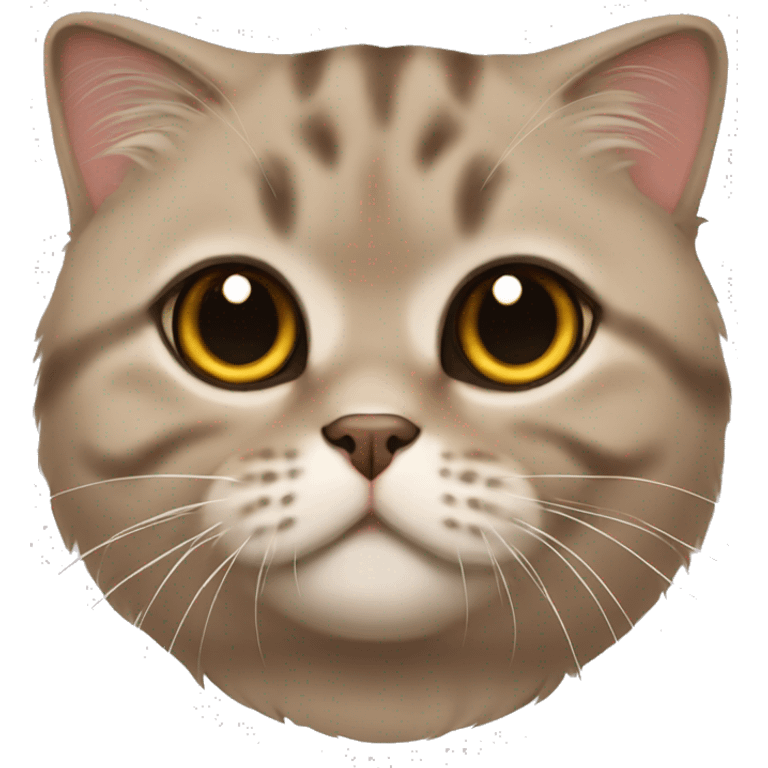 Brown Scottish Fold Kitty emoji